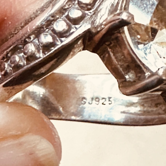 925 Sterling Silver Pale Green Round Prasiolite Bypass Ring - Picture 11 of 14